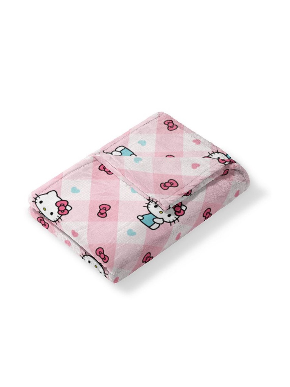 🎀 Hello Kitty Bow Gingham Silk Touch Throw Blanket Pink 46” x 60” NWT